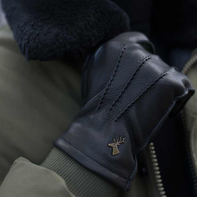 Läderhandskar svart - hjortskinn - ullfoder - Premium läderhandskar - Designad i Amsterdam - Schwartz & von Halen® - 7