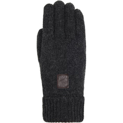 Hudson (svarta) - stickade handskar i shetlandsull med fleecefoder